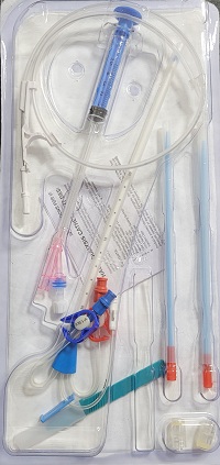 2-کتتر همودیالیز(شالدون) ۳ راه (۳ لومن) 12 FR- 3 Lumen- 8 inch 200 mm length of catheter